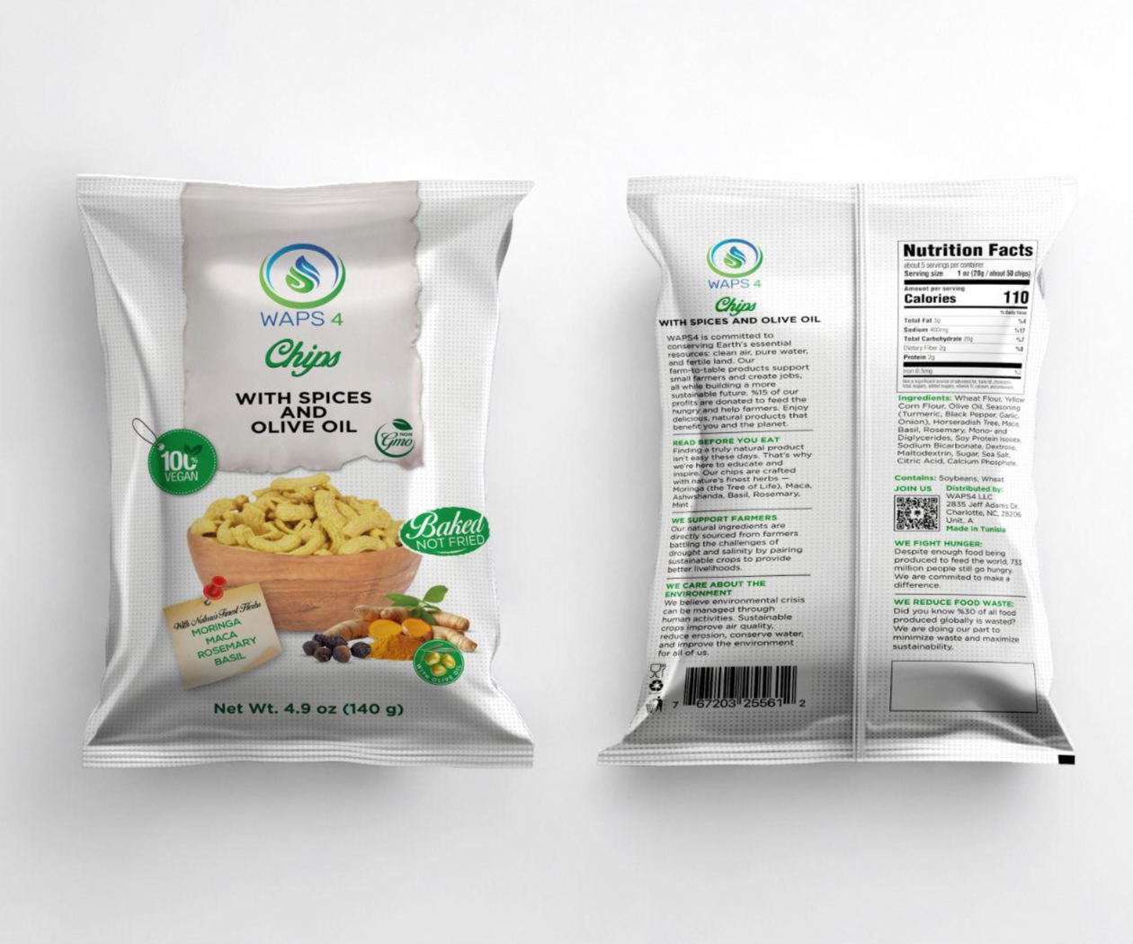 Chips with Natural Hurbs Spices, Moringa, Maca, Rosemary, Basil and Olive Oil - Image 2
