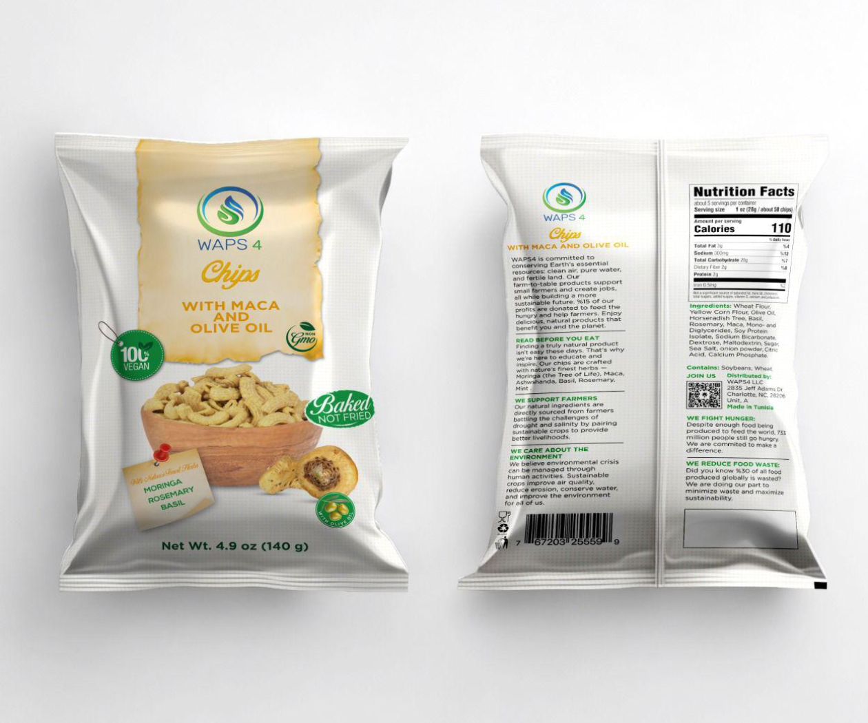 Chips with Natural Hurbs Maca, Moringa, Rosemary, Basil and Olive Oil - Image 2