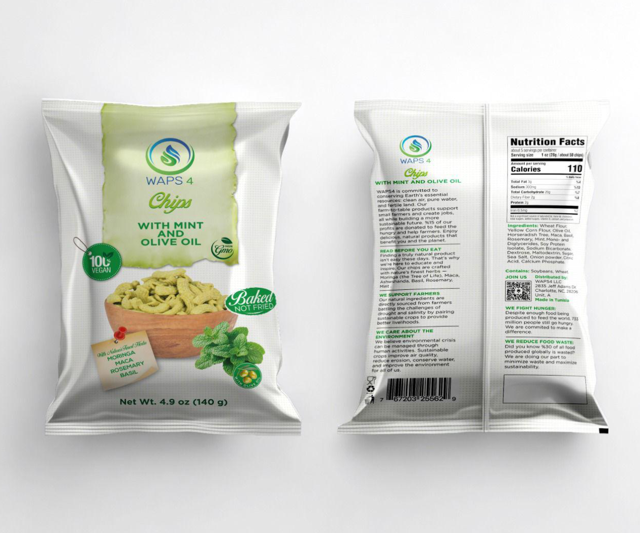 Chips with Natural Hurbs Mint, Moringa, Maca, Rosemary, Basil and Olive Oil - Image 2
